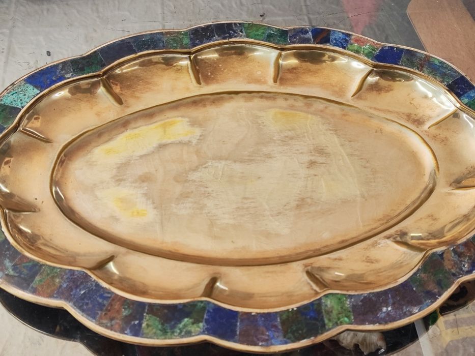 Посребрен поднос с тюркоаз  los castillo taxco Мексико