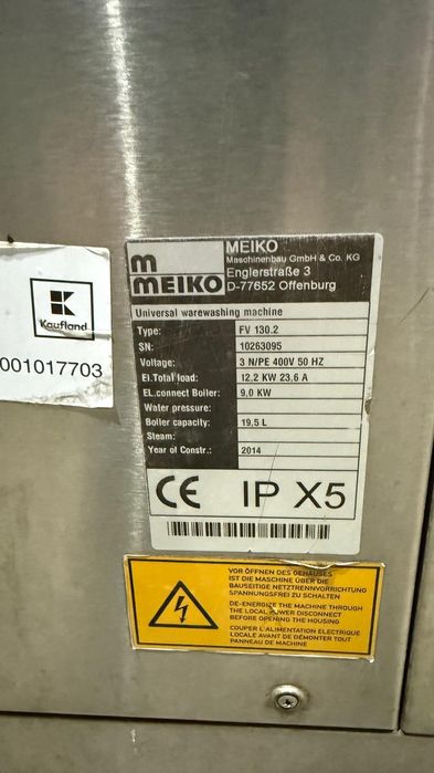 Mașină spălat vase, oale tăvi GN profesională MEIKO Germania