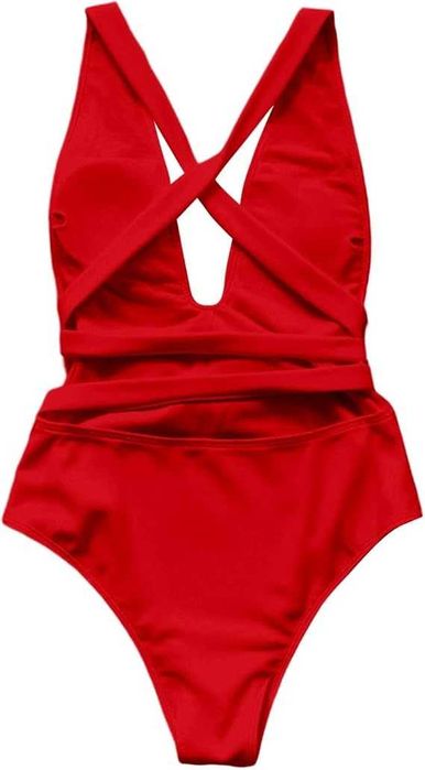 Costum de Baie Întreg Damă Retro, Control Abdominal, Push-Up, Floral Roșu, S