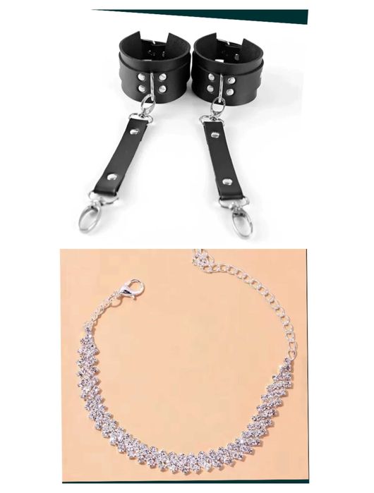 Cătușe sexy iubita piele ecologica + brățară glezna , brățară picior