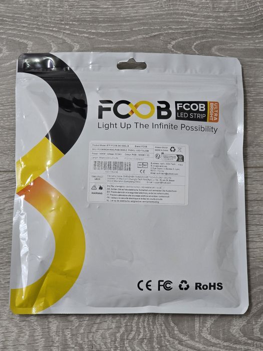 Bandă LED RGB FCOB WS2811 IC – 5 metri, PCB neagră