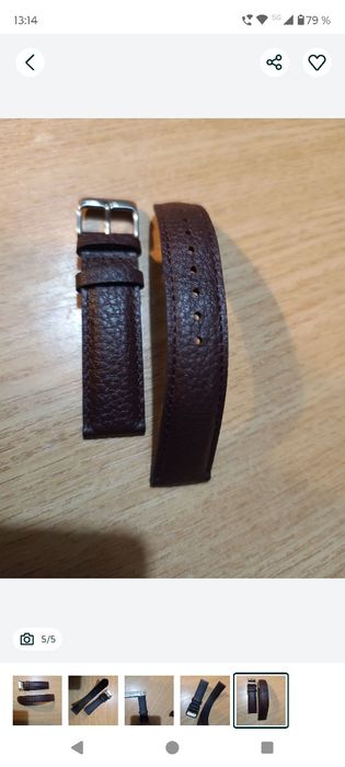 Curea ceas piele maro noua 20 mm