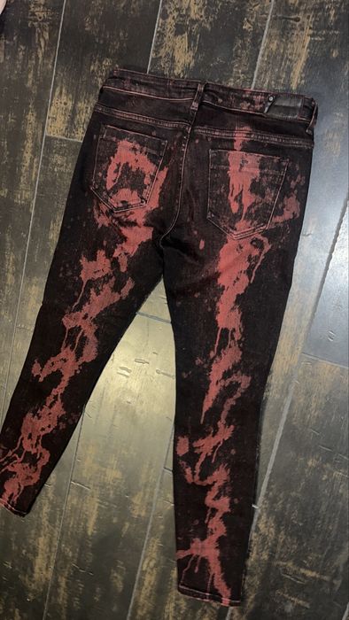 Blugi Slim Skinny Negri Efect Bleach/Acid marimea S