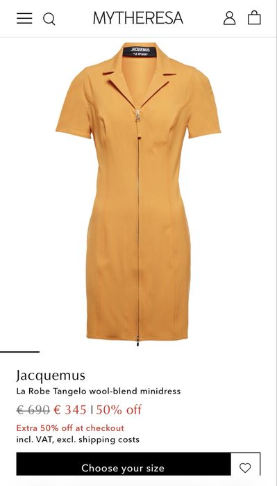 Jacquemus orange mini dress