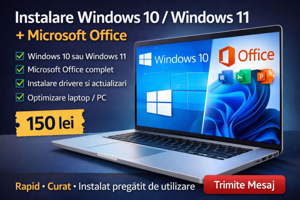 Instalare Windows 10 / Windows 11 + Microsoft Office