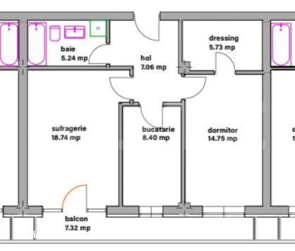 Apartamente moderne cu 2 camere, balcon si dressing - bloc nou in Ghim — fotografia 2