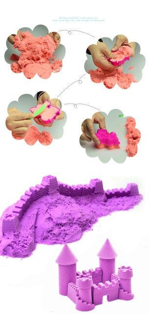 Кинетический песок 5 г с бассейном и формочками Kinetic sand