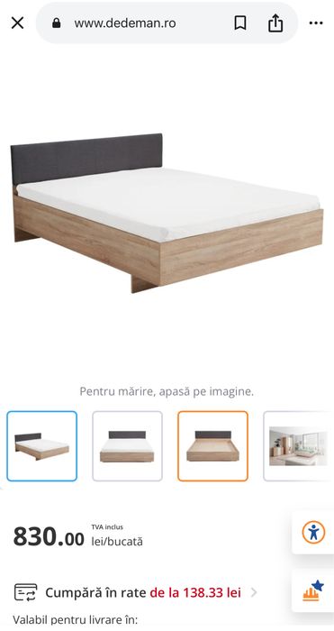 Pat dormitor cu saltea