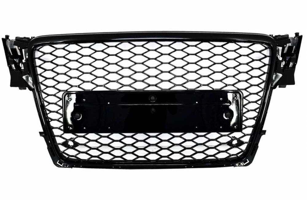 Grila Centrala Fara Emblema compatibil cu Audi A4 B8 (2008-2011) RS4 Design Negru Lucios