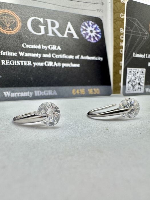 Стебърни обеци с мойсанит (Диамант) 1 карат