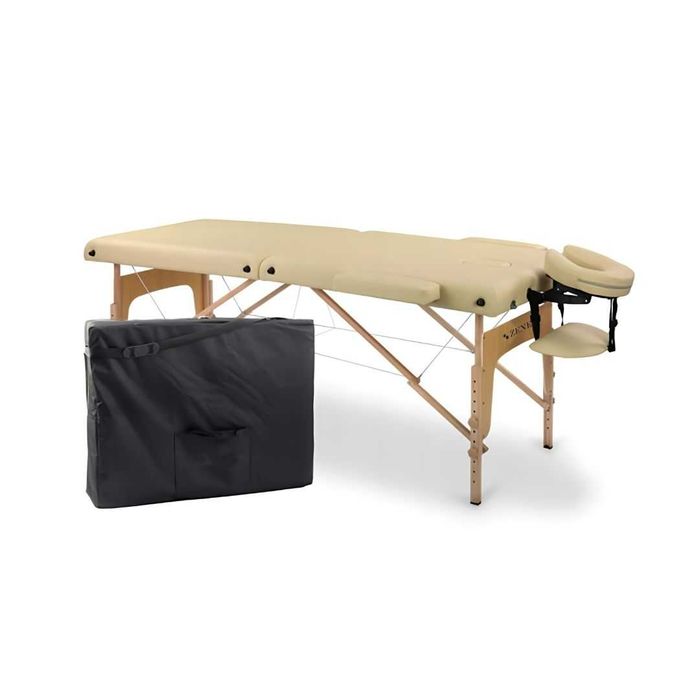 Преносима масажна кушетка Zenet ZET-1042 размер S, Дървена, кремава