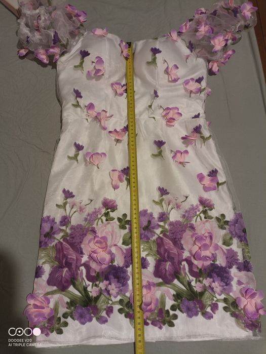 Rochie cununie/nunta/ rochie ocazie/eleganta/flori  3d/deosebita/unicat/la comanda