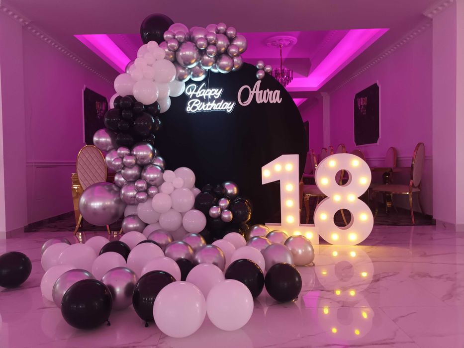 Aranjamente majorat Arcada baloane Photocorner Decor aniversare