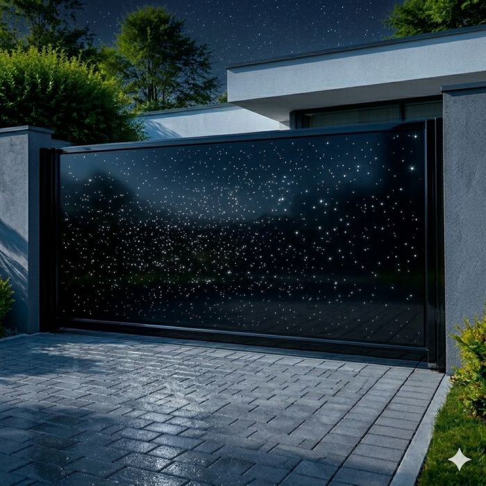 Откатные ворота звездное небо