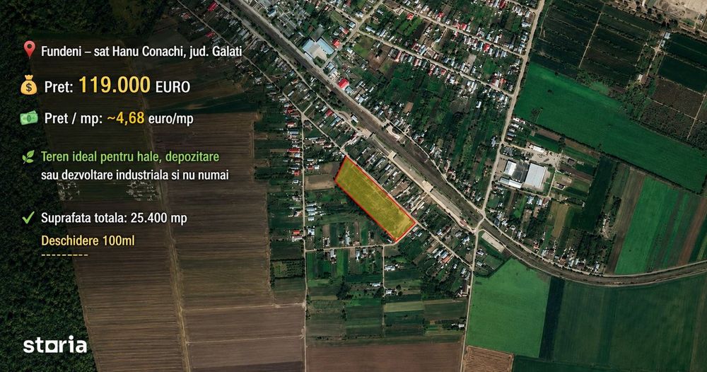 Teren intravilan 25.400 mp - Fundeni - Galati