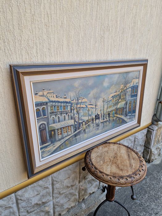 Прекрасна красива английска картина масло върху платно