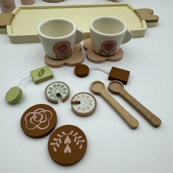 Новый сервиз для чая игрушечный деревянный