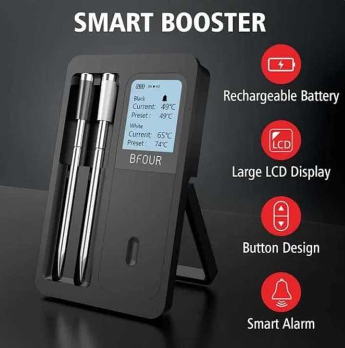 BFOUR BF-40 Wireless Smart термометър за месо и BBQ с 2 сонди