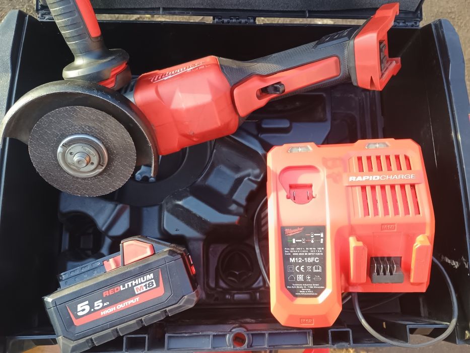 Flex milwaukee fhsag125xpdb , baterie 5.5 ah, incarcator rapid,cutie
