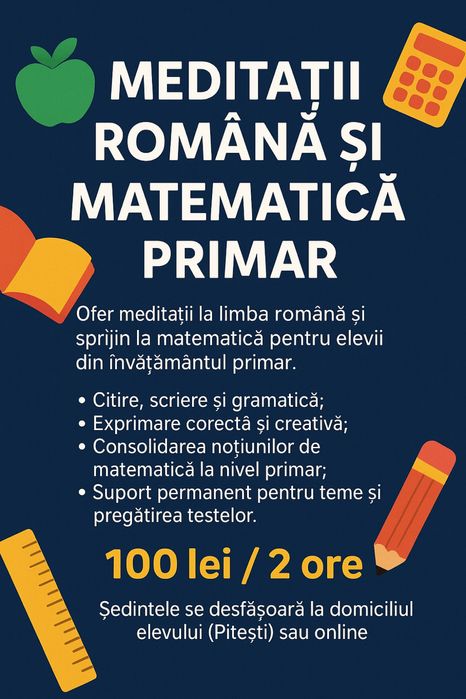 Meditații română + matematică primar