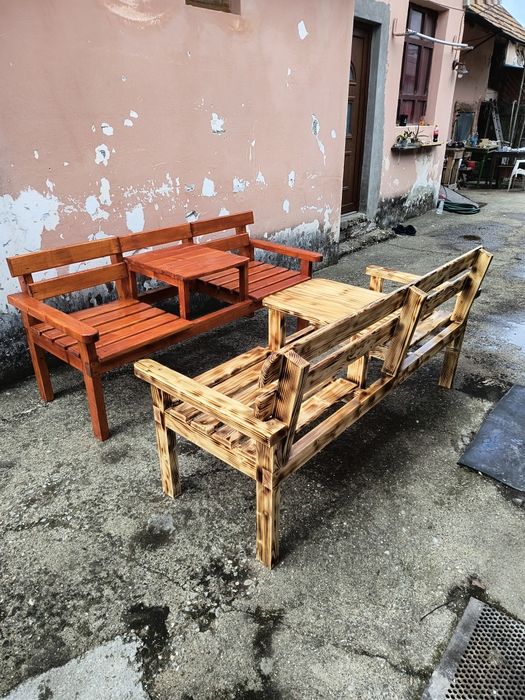 Bancă două persoane cu masă pe mijloc