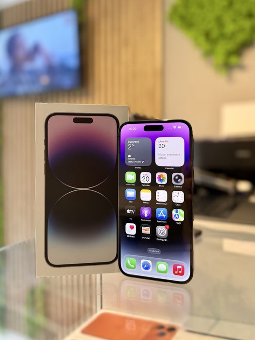 **ATS GSM**iPhone 14  Pro Max 128GB Purple/Baterie95%/Fact+Gar 12 luni