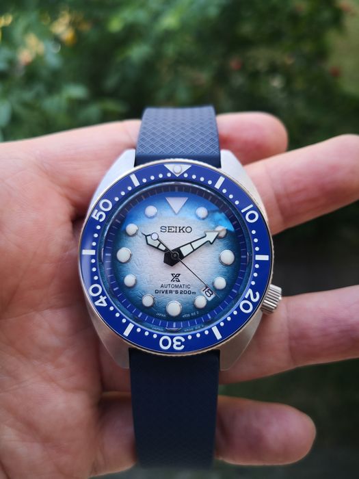 Ceas automatic Seiko Mod Penguin Save The Ocean Prospex Diver's 200m curea FKM