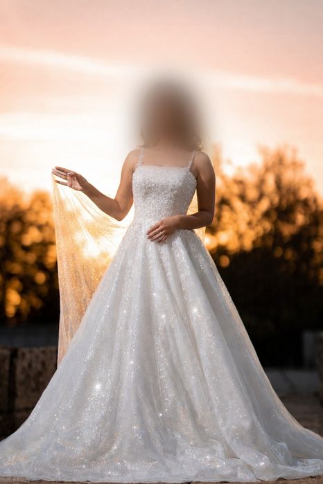 ПРОМО!!! Стилна Булчинска рокля от ръчна изработка