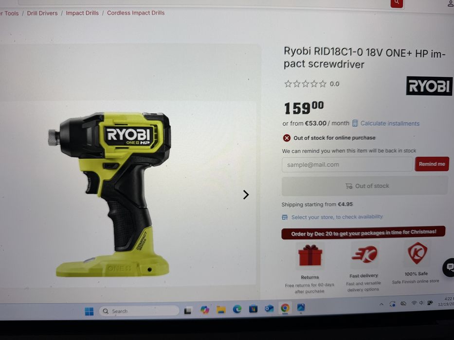 Ryobi-de impact compactă fără fir ONE+™ HP de 18 V, fără perii