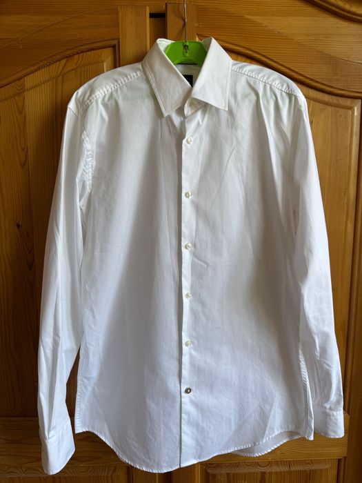 Мъжка риза Boss (дълъг ръкав, бяла)