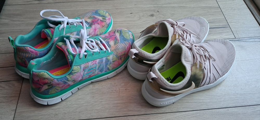Маратонки Nike и Skechers
