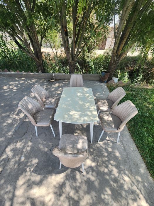 Aydin stol stullar 6 kishilik Стол и стул модел (Айдин) 6×1.