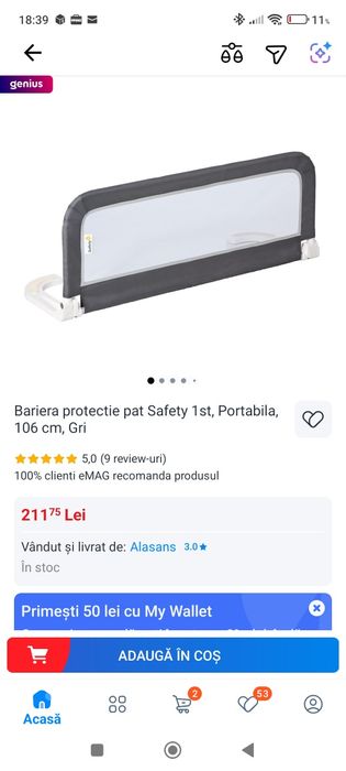 Laterala protecție pat pentru copii