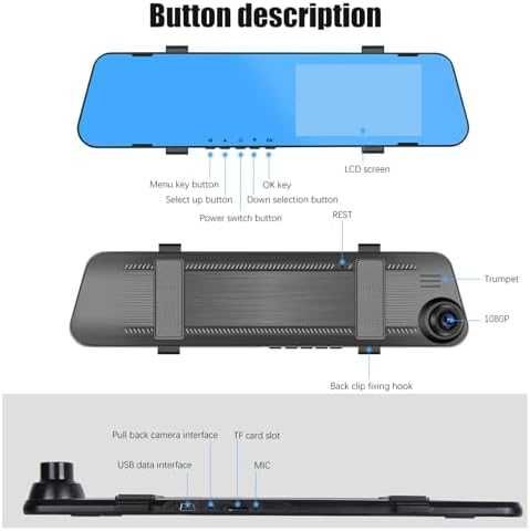 Нова 4.5" Огледална Камера с Нощно Виждане и Паркинг Асистент кола