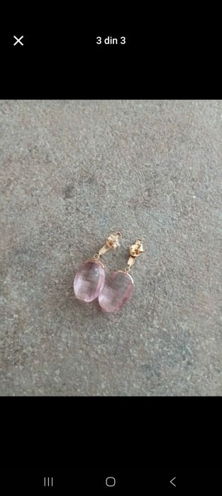 Cercei aur si pietre swarovski