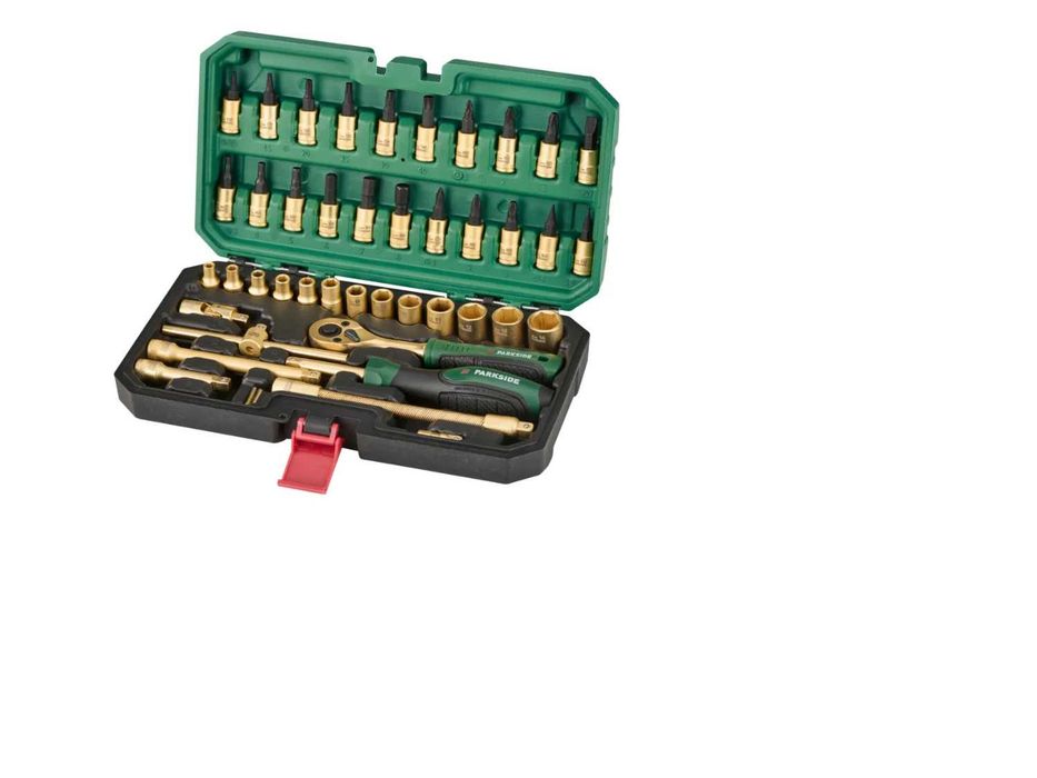 Set biti si chei tubulare de 1/4" - 46 de piese, PREMIUM, otel inalt aliat, supercalitate, editie limitata - bituri aurii, nou, sigilat, din Germania