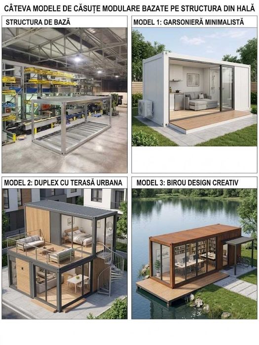 Structuri metalice, containere,casute modulare pentru afacere sau de locuit, panouri sandwich cu spuma / vata, tabla tip tigla / cutata - PRODUCATOR
