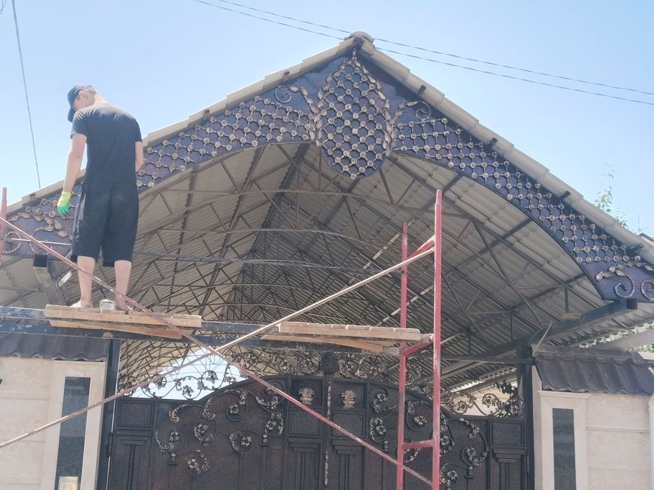 Покраска ворота и ограждения