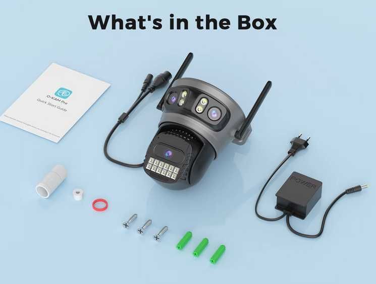 Camera Supraveghere Video IP Rotativa 360 6K TRIPLĂ Wireless