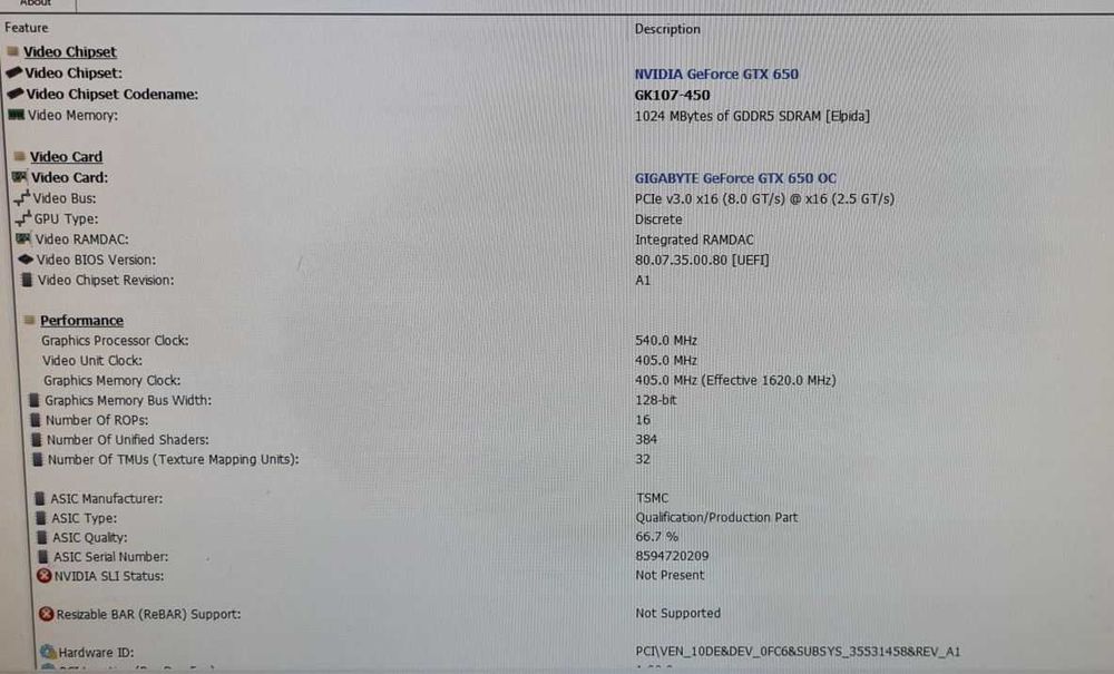 381S.Placa Video Gigabyte GTX 650 OC,1GB DDR5-128Bit,PCI-e 3.0