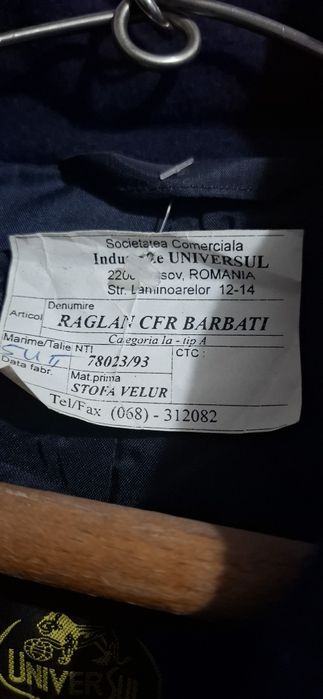 Palton CFR, nou,mărimea 54