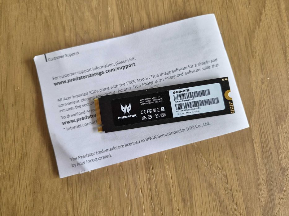 SSD ССД Acer Predator Gm9 M.2 NVMe 2TB PCIe 5.0