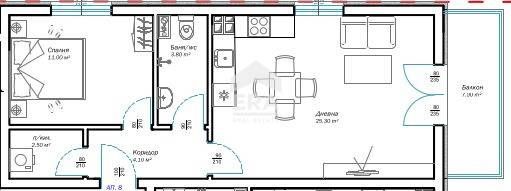 Продава се Двустаен апартамент в Варна, м-т Пчелина - 75 кв.м за 1667 €/кв.м - Снимка #7