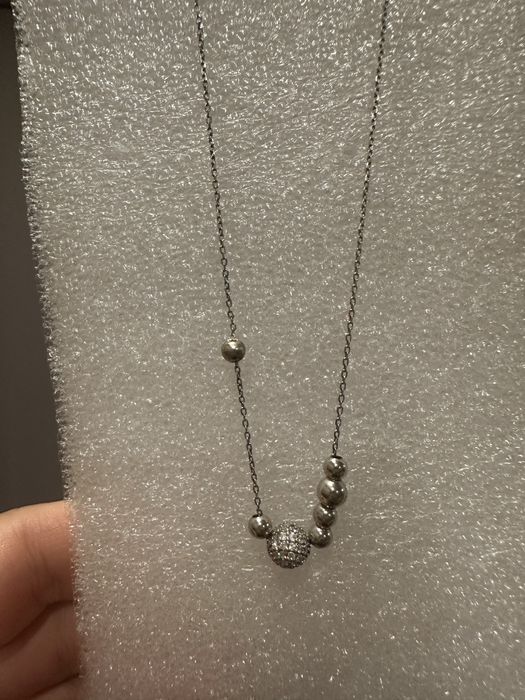 Страхотно нежно сребърно дамско колие с топчета тип Pandora