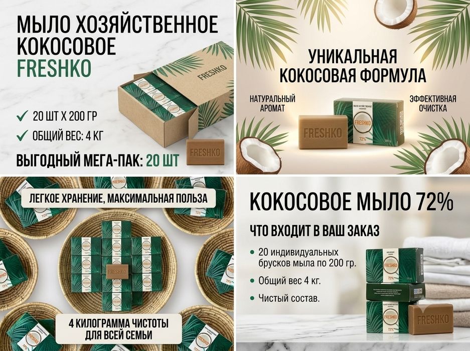 Кокосовое мыло FRESHKO