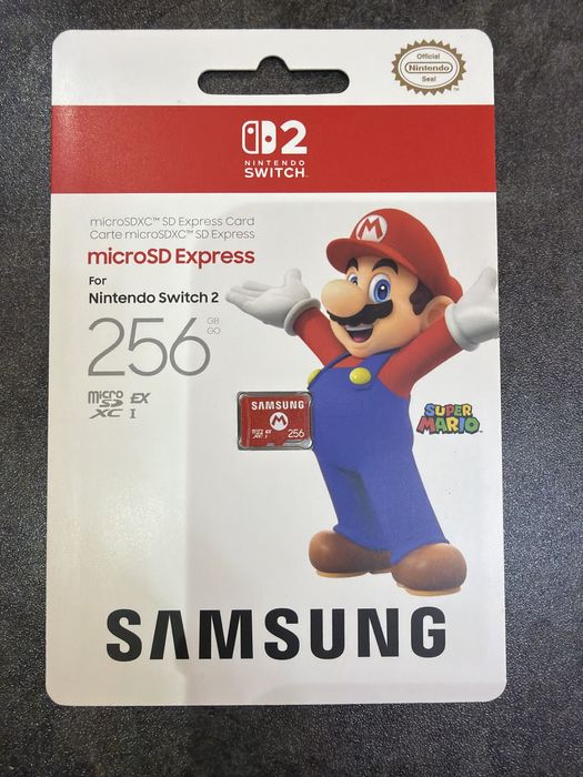 Samsung microSD Express 256GB для Nintendo Switch 2 — новые, оригинал