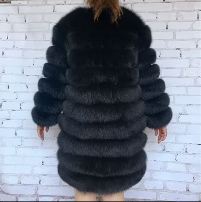 Палто от изкуствен косъм лисица XL