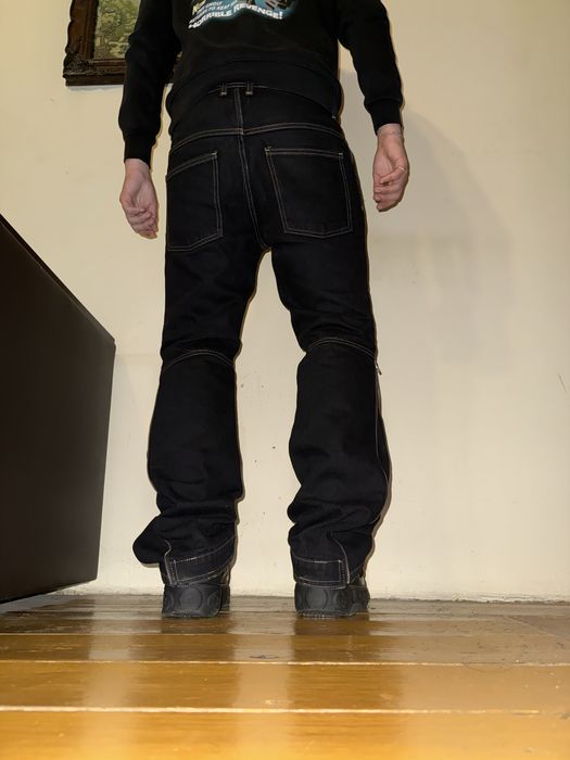 Blugi flared stil Rick Owens Banana zara zip opium y2k streetwear