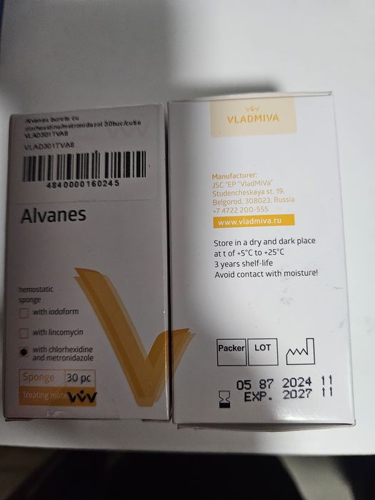 Alvanes burete hemostatic