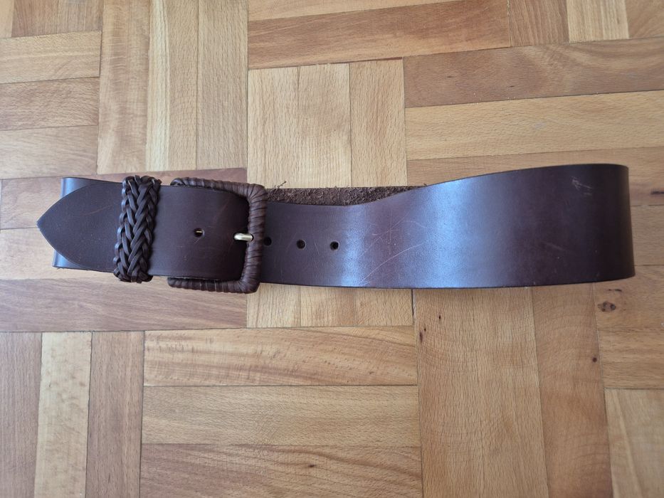 Curea Premium Lată, Piele Full Grain, Maro, Damă - 95